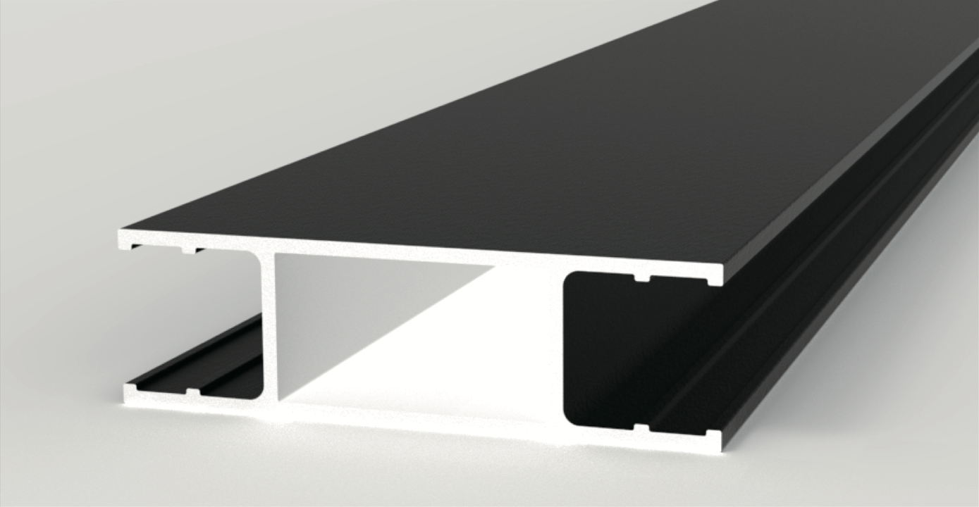 3"x7/8" Alu Middle Rail for Glass